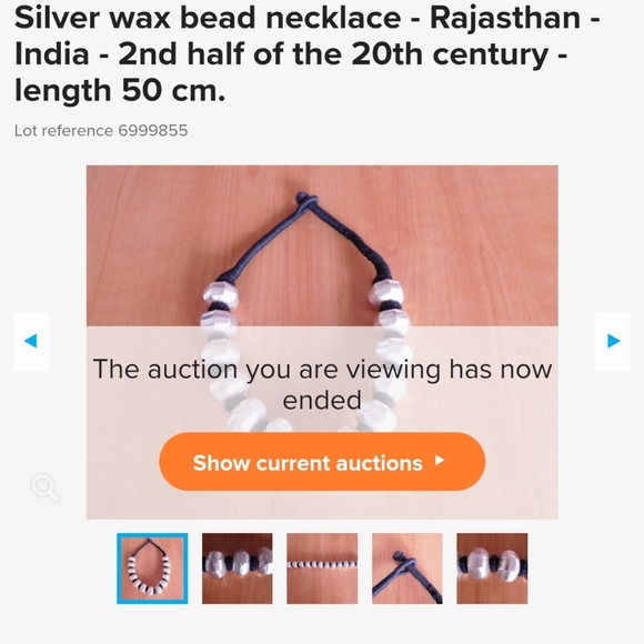 🇨🇦 Vintage cloth and coiled glass necklace - Picture 6 of 7